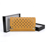 VKP1457 Yellow - Fashion Women Star Pattern Metal Trim Wallet