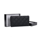 VKP1459 Black - Fashion Women Plaid Casual Solid Wallet
