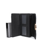 VKP1459 Black - Fashion Women Plaid Casual Solid Wallet