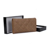 VKP1459 Camel - Fashion Women Plaid Casual Solid Wallet