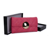 VKP1459 Fushia - Fashion Women Plaid Casual Solid Wallet