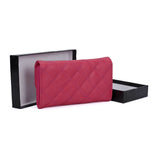 VKP1459 Fushia - Fashion Women Plaid Casual Solid Wallet