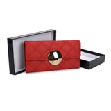 VKP1459 Red - Fashion Women Plaid Casual Solid Wallet