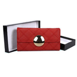 VKP1459 Red - Fashion Women Plaid Casual Solid Wallet