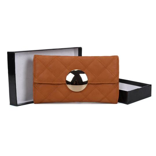 VKP1459 Yellow - Fashion Women Plaid Casual Solid Wallet