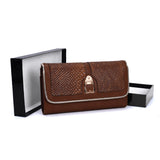 VKP1460 Brown - Snakeskin Pattern Women Patchwork Purse