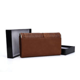 VKP1460 Brown - Snakeskin Pattern Women Patchwork Purse
