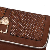 VKP1460 Brown - Snakeskin Pattern Women Patchwork Purse