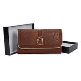 VKP1460 Brown - Snakeskin Pattern Women Patchwork Purse