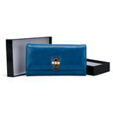 VKP1462 Blue - Solid Women Bead Decoration Wallet