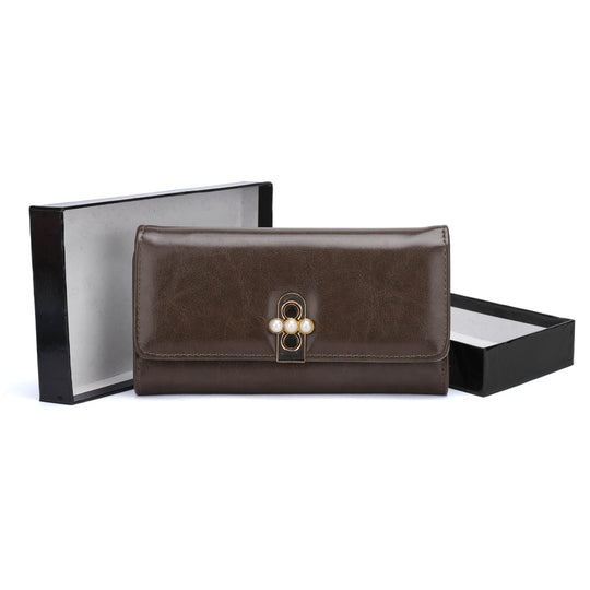 VKP1462 Camel - Solid Women Bead Decoration Wallet