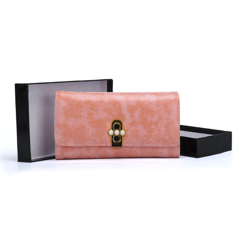 VKP1462 Pink - Solid Women Bead Decoration Wallet