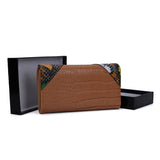 VKP1464 Apricot - Crocodile Pattern Women Patchwork Wallet
