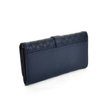 VKP1467 Blue - Press Grain Foldover Metal Purse