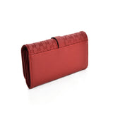 VKP1467 Red - Press Grain Foldover Metal Purse