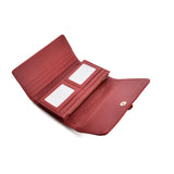 VKP1467 Red - Press Grain Foldover Metal Purse