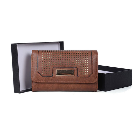 VKP1469 Brown - Fashion Laser Cut Purse