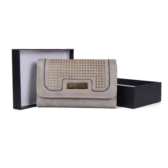 VKP1469 Grey - Fashion Laser Cut Purse