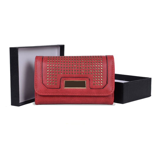 VKP1469 Red - Fashion Laser Cut Purse