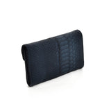 VKP1471 Blue - Crocodile Front Lock Detail Foldover Small Purse