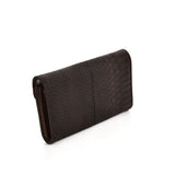 VKP1471 Coffee - Crocodile Front Lock Detail Foldover Small Purse