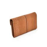 VKP1471 Apricot - Crocodile Front Lock Detail Foldover Small Purse