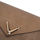 VKP1472 Apricot - Patchwork Purse With Metal Bar