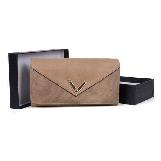 VKP1472 Apricot - Patchwork Purse With Metal Bar