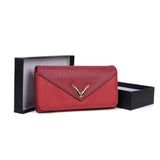 VKP1472 Red - Patchwork Purse With Metal Bar