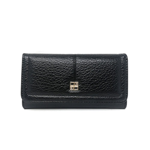 VKP1473 Black - New Elephant Print Solid Color Long Wallet