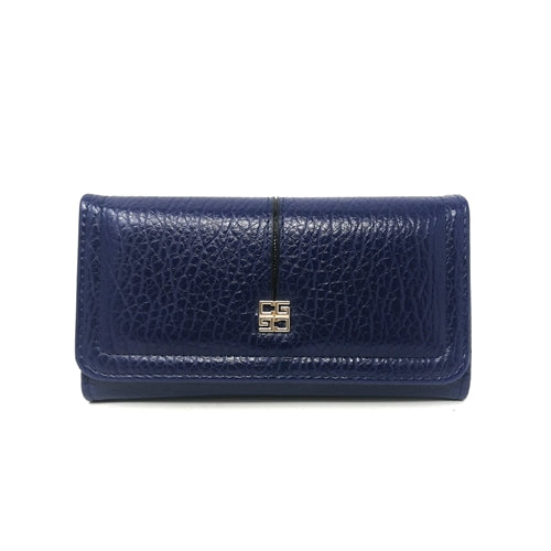 VKP1473 Blue - New Elephant Print Solid Color Long Wallet