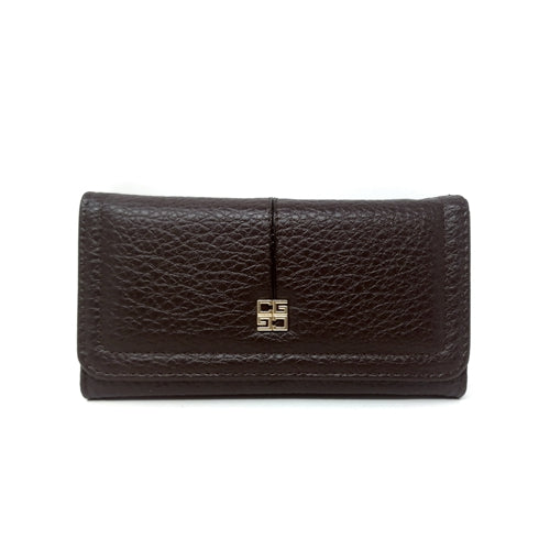 VKP1473 Coffee - New Elephant Print Solid Color Long Wallet
