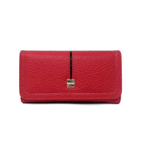 VKP1473 Red - New Elephant Print Solid Color Long Wallet