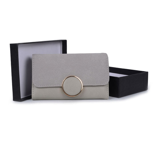 VKP1489 Light Grey - Solid Color Fashion Lady Wallet