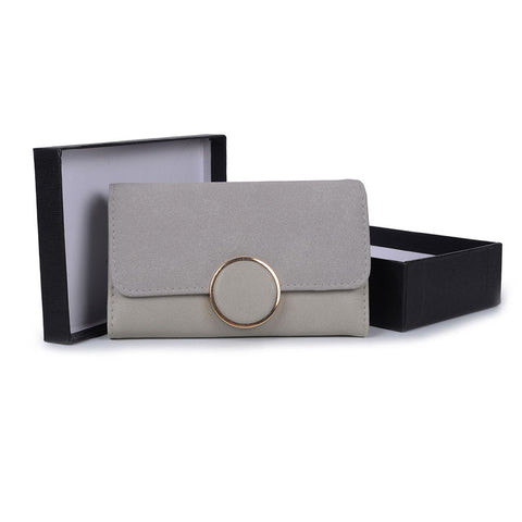 VKP1489 Light Grey - Solid Color Fashion Lady Wallet