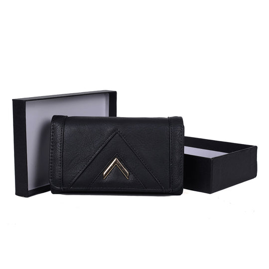 VKP1496 Black - New Style Purse With Metal Bar