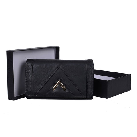VKP1496 Black - New Style Purse With Metal Bar