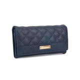 VKP1534 Blue - Women Simple Long Purse Bag Quilted
