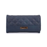 VKP1534 Blue - Women Simple Long Purse Bag Quilted