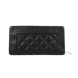 VKP1538 Black - Quilted Metail Detail Trim Purse