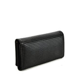 VKP1605 BLACK - Long Spotted Wallet With Hardware Decoration