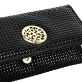 VKP1605 BLACK - Long Spotted Wallet With Hardware Decoration