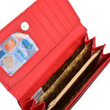 VKP1605 RED - Long Spotted Wallet With Hardware Decoration