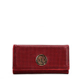 VKP1605 RED - Long Spotted Wallet With Hardware Decoration