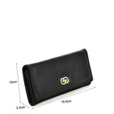 VKP1606 BLACK - Long Wallet With Buckle Design