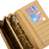VKP1609 APRICOT - Long Streamlined Wallet With Buckle Design