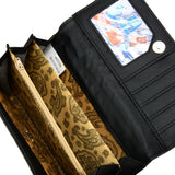 VKP1609 BLACK - Long Streamlined Wallet With Buckle Design