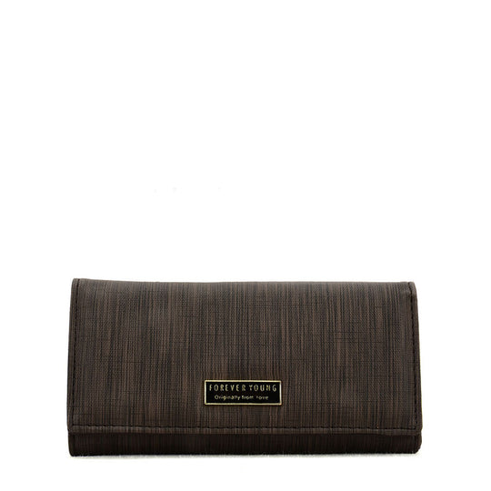 VKP1609 COFFEE - Long Streamlined Wallet With Buckle Design