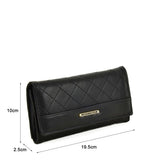 VKP1610 BLACK - Long Lattice Wallet With Buckle Design