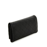 VKP1610 BLACK - Long Lattice Wallet With Buckle Design